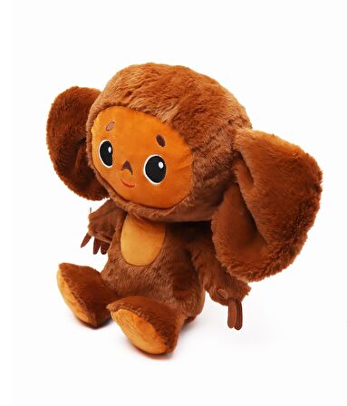 İthal Kumaş Sesli Müzikli Sevimli Maymun Cheburashka Çeburaşka Figür Peluş Oyuncak Uyku & Oyun Arkadaşı 36 cm.