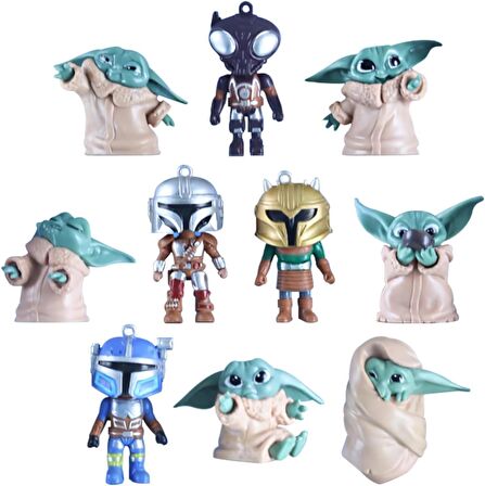 Star Wars The Mandalorian Baby Yoda Boba Fett Grogu Karakter Figür Oyuncak & 10lu Koleksiyon Seti 