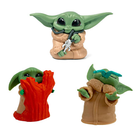 The Mandalorian Baby Yoda Grogu Bebek Yoda Aksiyon Figür Oyuncak Seti 3 Yoda Figürü Bir Arada Set B