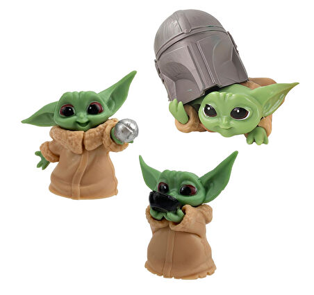 The Mandalorian Baby Yoda Grogu Bebek Yoda Aksiyon Figür Oyuncak Seti 3 Yoda Figürü Bir Arada Set D