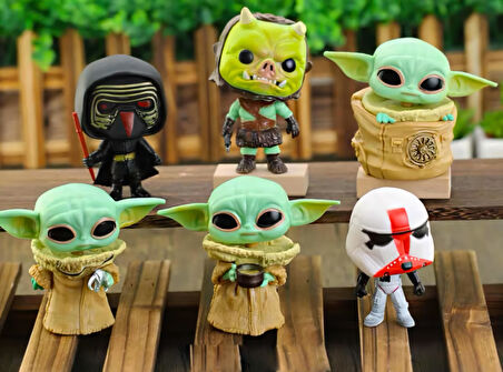 Mandalorian Grogu Baby Yoda İncinerator Stormtrooper Gamorrean Fighter Kylo Ren 6'lı Figür Oyuncak