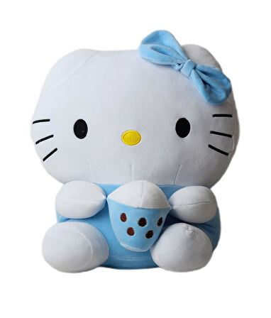 İthal Kumaş Hello Kitty Sanrio Karakter Figür Peluş Oyuncak Oyun & Uyku Arkadaşı Büyük Boy 42 cm.