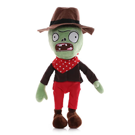 İthal Kumaş Plants vs. Zombies PVZ Serisi Sesli Karakter Figür Peluş Oyuncak Cowboy Zombie 28 cm.