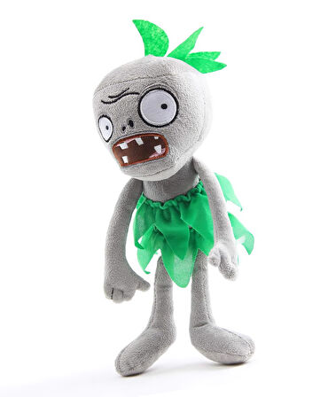 İthal Kumaş Plants vs. Zombies PVZ Serisi Sesli Karakter Figür Peluş Oyuncak Grass Skirt Zombie 28cm