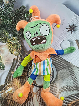 İthal Kumaş Plants vs. Zombies PVZ Serisi Sesli Karakter Figür Peluş Oyuncak Jester Zombie 28 cm.