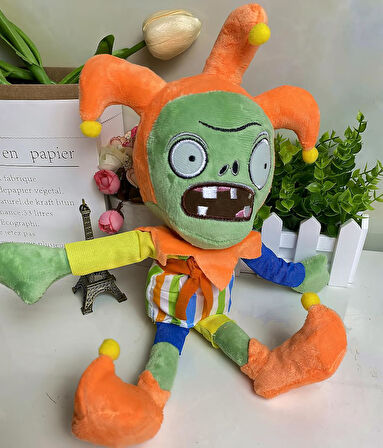 İthal Kumaş Plants vs. Zombies PVZ Serisi Sesli Karakter Figür Peluş Oyuncak Jester Zombie 28 cm.