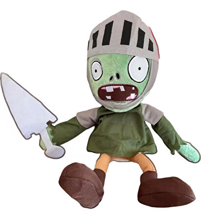 İthal Kumaş Plants vs. Zombies PVZ Serisi Sesli Karakter Figür Peluş Oyuncak Knight Zombie 28 cm.