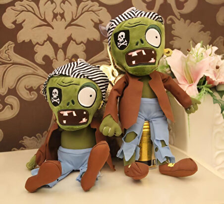 İthal Kumaş Plants vs. Zombies PVZ Serisi Sesli Karakter Figür Peluş Oyuncak Pirate Zombie 28 cm.