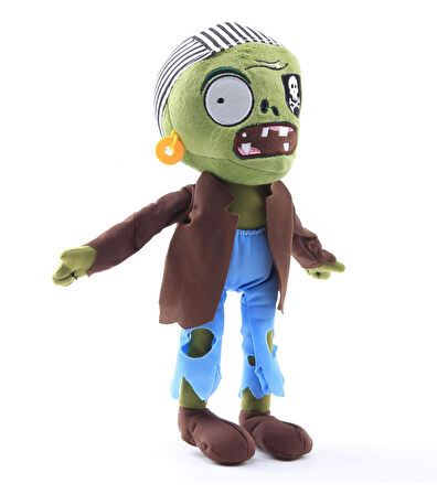 İthal Kumaş Plants vs. Zombies PVZ Serisi Sesli Karakter Figür Peluş Oyuncak Pirate Zombie 28 cm.