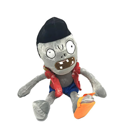 İthal Kumaş Plants vs. Zombies PVZ Serisi Sesli Karakter Figür Peluş Oyuncak Pompadour Zombie 28 cm.