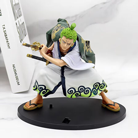 One Piece Anime Roronao Zoro Kimonolu Karakter Figür Oyuncak Koleksiyonluk Dekoratif Biblo 16 cm.