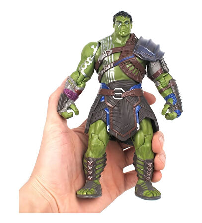 Yenilmezler Yeşil Dev Gladyatör Hulk Ragnarok Zırhlı & Savaş Aksesuarlı Eklemli Figür Oyuncak Seti