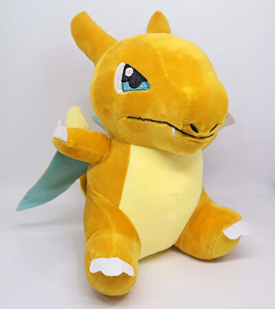 İthal Kumaş Sesli Pokemon Go Mega Charizard Anime Figür Peluş Oyuncak Uyku & Oyun Arkadaşı 23 cm.