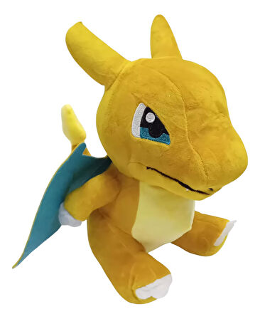 İthal Kumaş Sesli Pokemon Go Mega Charizard Anime Figür Peluş Oyuncak Uyku & Oyun Arkadaşı 23 cm.