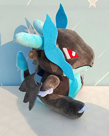 İthal Kumaş Sesli Pokemon Go Mega Charizard Anime Figür Peluş Oyuncak Uyku & Oyun Arkadaşı 23 cm.