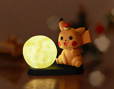 Pokemon Pikachu Gece Lambası Biblo Ev Ofis Yeni Yıl Doğum Günü Hediyesi Vitrin Süsü Dekoratif Obje