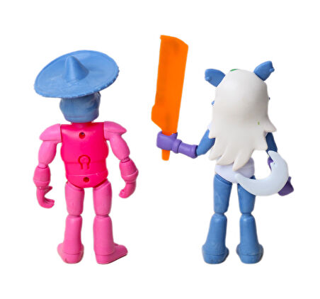 Five Nights at Freddy's Eklemli Sökülür Takılır 2li Figür Oyuncak Set Glamrock Freddy & Roxanne Wolf