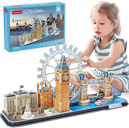 Cubic Fan City Line London 3D 3 Boyutlu Eğitici Aile Eğlencesi Puzzle Yapboz Londra Serisi 107 Parça