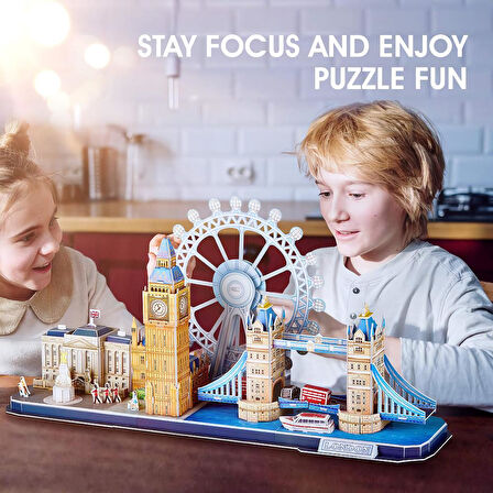 Cubic Fan City Line London 3D 3 Boyutlu Eğitici Aile Eğlencesi Puzzle Yapboz Londra Serisi 107 Parça