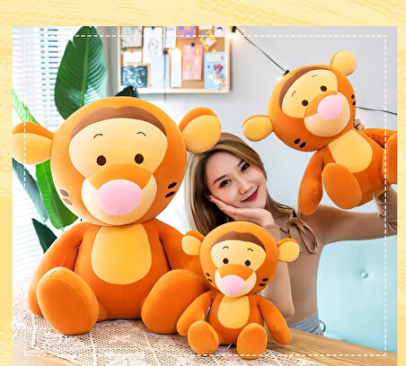 İthal Kumaş Winnie The Pooh Tiger Kaplan Anime Figür Peluş Oyuncak Uyku & Oyun Arkadaşı 50 cm.