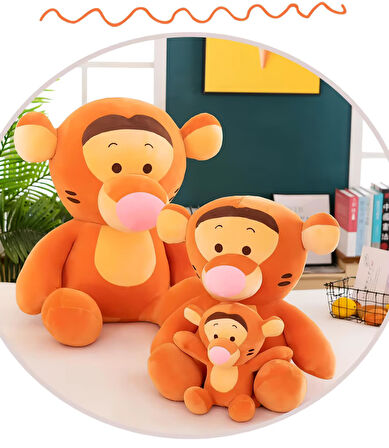 İthal Kumaş Winnie The Pooh Tiger Kaplan Anime Figür Peluş Oyuncak Uyku & Oyun Arkadaşı 50 cm.