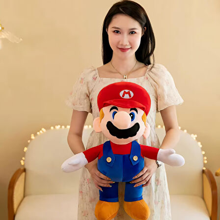 İthal Kumaş XL Boy Efsane Süper Mario Kardeşler Mario Luigi Peluş Oyuncak Uyku & Oyun Arkadaşı 50 cm