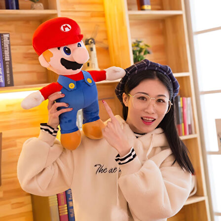 İthal Kumaş XL Boy Efsane Süper Mario Kardeşler Mario Luigi Peluş Oyuncak Uyku & Oyun Arkadaşı 50 cm