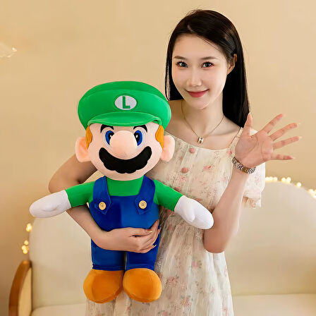 İthal Kumaş XL Boy Efsane Süper Mario Kardeşler Mario Luigi Peluş Oyuncak Uyku & Oyun Arkadaşı 50 cm