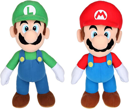 İthal Kumaş Efsane Süper Mario Kardeşler Mario Luigi Peluş Oyuncak Uyku Oyun Arkadaşı 2’li Set 27 cm