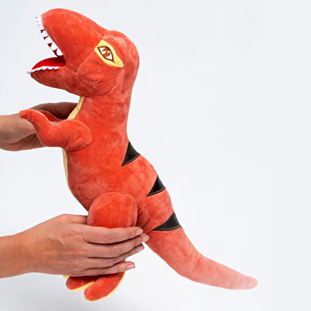 İthal Soft Kumaş XL Boy Dinozor Tyrannosaurus T-Rex Figür Peluş Oyuncak Uyku & Oyun Arkadaşı 55 cm.