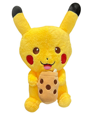 İthal Özel Dokulu Kumaş Pokemon Go Tatilci Pikachu Figür Peluş Oyuncak Uyku & Oyun Arkadaşı 32 cm.