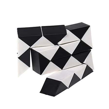 Rubiks Snake Şekilden Şekle Giren Stres Giderici Oyuncak Dikkat Beceri Gelişim Oyuncağı 24 Adım Siyh