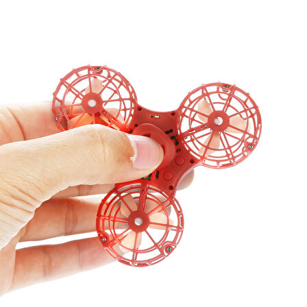 Şarj Edilebilir Uçan Stres Çarkı Fidget Spinner Gyroscop Mini Drone Outdoor Eğlencesi Spinner Krmızı