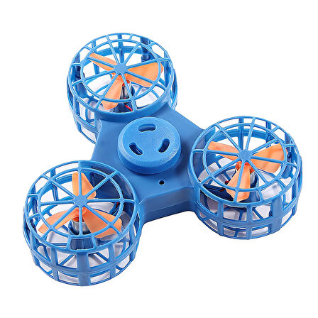 Şarj Edilebilir Uçan Stres Çarkı Fidget Spinner Gyroscop Mini Drone Outdoor Eğlencesi Spinner Mavi