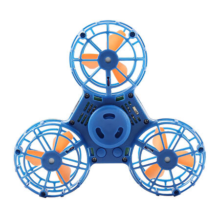 Şarj Edilebilir Uçan Stres Çarkı Fidget Spinner Gyroscop Mini Drone Outdoor Eğlencesi Spinner Mavi