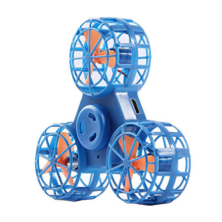 Şarj Edilebilir Uçan Stres Çarkı Fidget Spinner Gyroscop Mini Drone Outdoor Eğlencesi Spinner Mavi