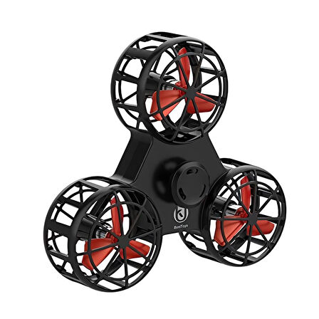 Şarj Edilebilir Uçan Stres Çarkı Fidget Spinner Gyroscop Mini Drone Outdoor Eğlencesi Spinner Siyah