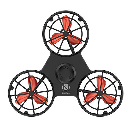 Şarj Edilebilir Uçan Stres Çarkı Fidget Spinner Gyroscop Mini Drone Outdoor Eğlencesi Spinner Siyah
