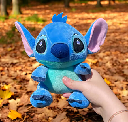 İthal Yumuşak Kadife Kumaş Lilo & Stitch Stiç Anime Figür Peluş Oyuncak Uyku & Oyun Arkadaşı 22 cm.