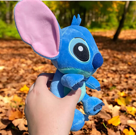İthal Yumuşak Kadife Kumaş Lilo & Stitch Stiç Anime Figür Peluş Oyuncak Uyku & Oyun Arkadaşı 22 cm.