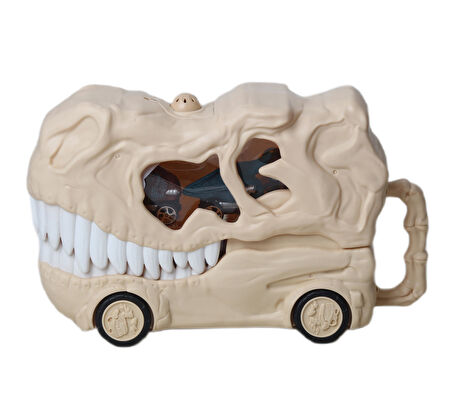 Dinosaur Tracks T-Rex Dinozor Kafalı Işıklı Kükreme Sesli Kamyon & 6'li Dinozor Oyuncak Araba Seti 1