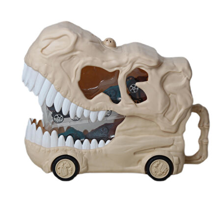 Dinosaur Tracks T-Rex Dinozor Kafalı Işıklı Kükreme Sesli Kamyon & 6'li Dinozor Oyuncak Araba Seti 1