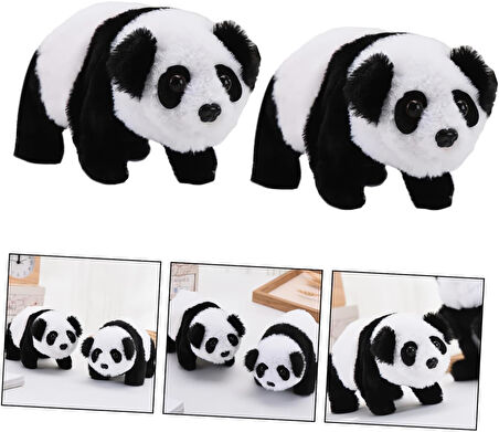 İthal Kumaş Sevimli Gerçek Görünümlü Panda Peluş Oyuncak Uyku & Oyun Arkadaşı 18 cm.