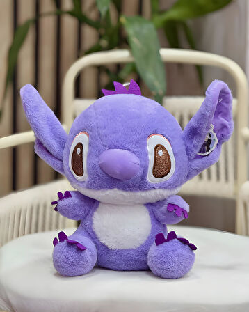 İthal Kumaş XL Büyük Boy 55 cm. Lilo & Stitch Stiç Anime Figür Peluş Oyuncak Uyku & Oyun Arkadaşı