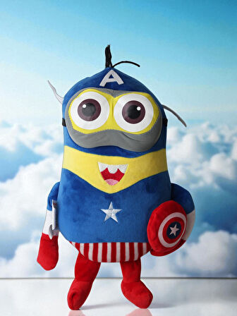 Despicable Me Minions Çılgın Hırsızlar C. America Versiyon Peluş Oyuncak Uyku & Oyun Arkadaşı 30 cm.