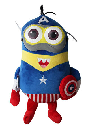 Despicable Me Minions Çılgın Hırsızlar C. America Versiyon Peluş Oyuncak Uyku & Oyun Arkadaşı 30 cm.
