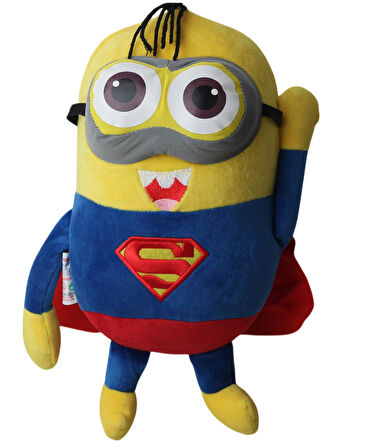 Despicable Me Minions Çılgın Hırsızlar Superman Versiyon Peluş Oyuncak Uyku & Oyun Arkadaşı 30 cm.