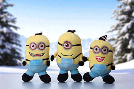 Despicable Me Minions Çılgın Hırsızlar Stuart Dave Bob 3’lü Peluş Oyuncak Uyku & Oyun Arkadaşı