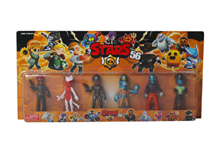 Brawl Stars 6'lı Koleksiyon Karakter Figür Seti – 12 cm Eklemli Oyuncak Kahramanlar Seti
