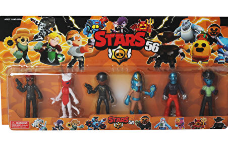 Brawl Stars 6'lı Koleksiyon Karakter Figür Seti – 12 cm Eklemli Oyuncak Kahramanlar Seti